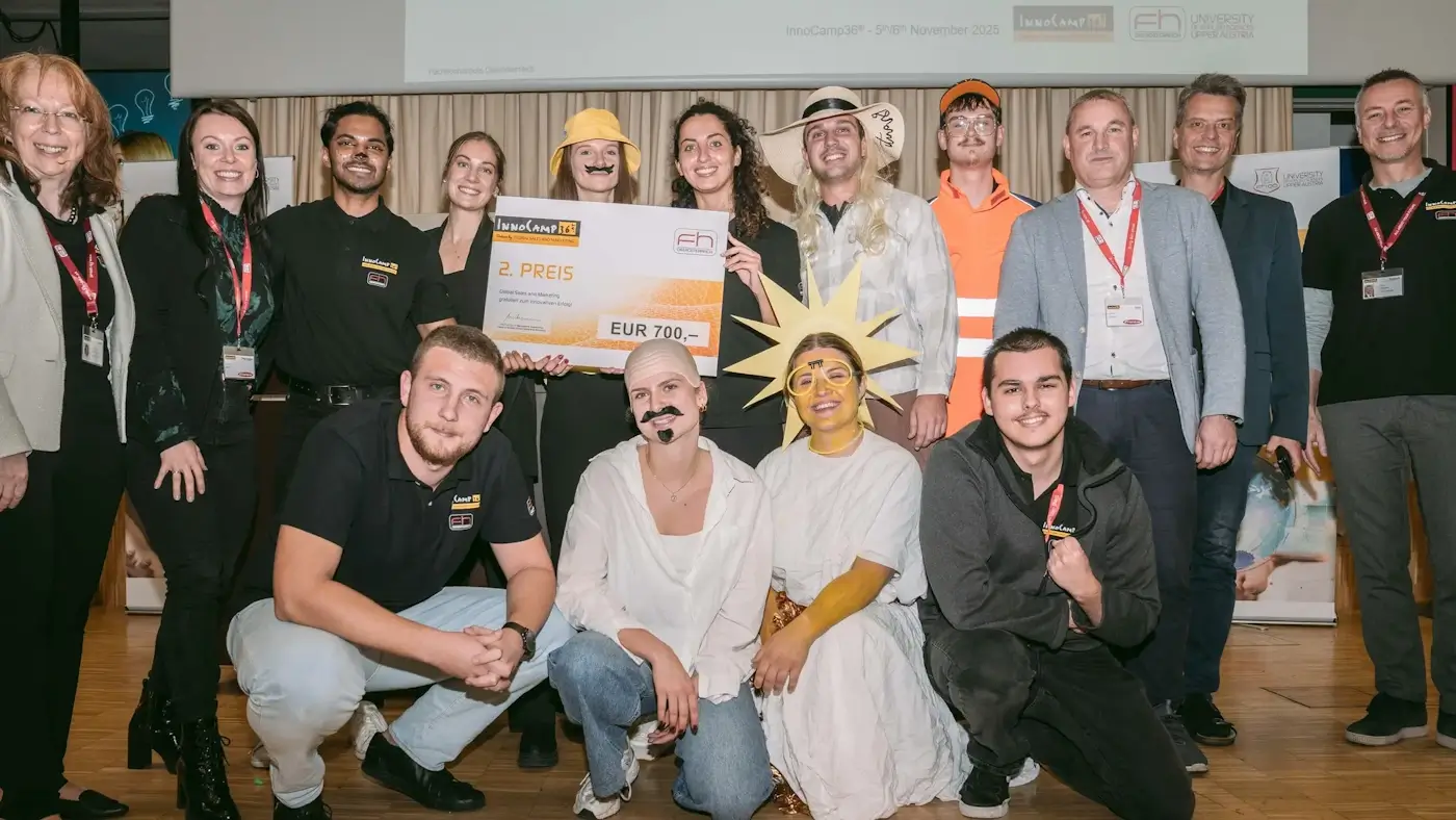 Nikita Berger with Team Fronius after winning second place at InnoCamp36 FH Steyr
